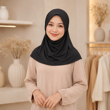 Picture of Noorahi's Plain Instant Hijab Premium Crystal Hemp Soft Series