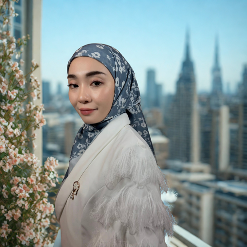 Picture of Noorahi's Designer Premium Cotton Hijab Scarf 115cm x 115cm - NRXW-PC115X21-P001