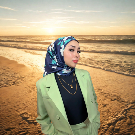 Picture of Noorahi's Designer Premium Satin Hijab Scarf 115cm x 115cm - NRXW-ST115X42-P003