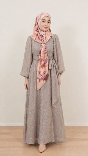 Picture of Noorahi's Aromatic Designer Premium Cotton Voile Hijab Scarf (Baby Seam Stitching) 115cm x 115cm - NRQT-APCV115X27-P005