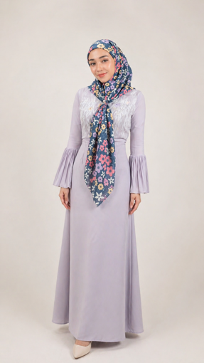 Picture of Noorahi's Aromatic Designer Premium Cotton Voile Hijab Scarf (Baby Seam Stitching) 115cm x 115cm - NRQT-APCV115X27-P009