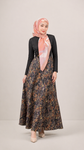 Picture of Noorahi's Aromatic Designer Premium Cotton Voile Hijab Scarf (Baby Seam Stitching) 115cm x 115cm - NRQT-APCV115X27-P012