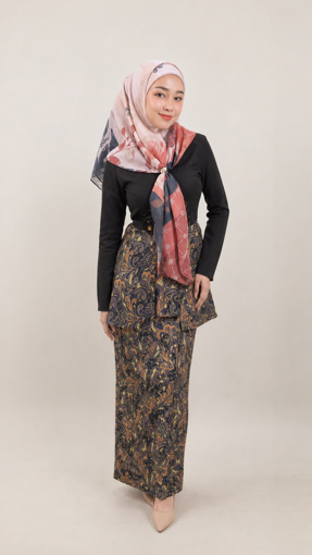 Picture of Noorahi's Aromatic Designer Premium Cotton Voile Hijab Scarf (Baby Seam Stitching) 115cm x 115cm - NRQT-APCV115X27-P015