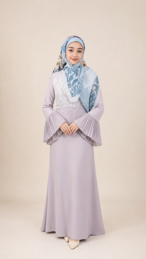 Picture of Noorahi's Aromatic Designer Premium Cotton Voile Hijab Scarf (Baby Seam Stitching) 115cm x 115cm - NRQT-APCV115X27-P020